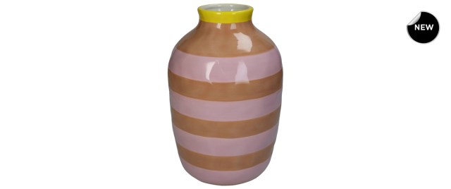 Vase Stripe Pink 18x18x26cm_front